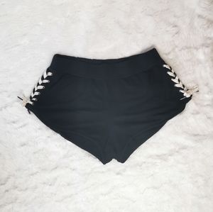 N: Philanthropy Black Side Laced Up Shorts